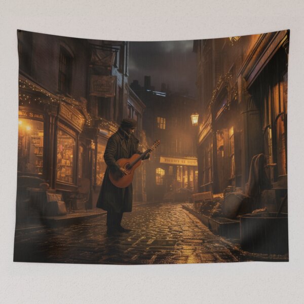 Item preview, Victorian Street Musician At Night Victorian Inspired Art  designed and sold by CDC40.