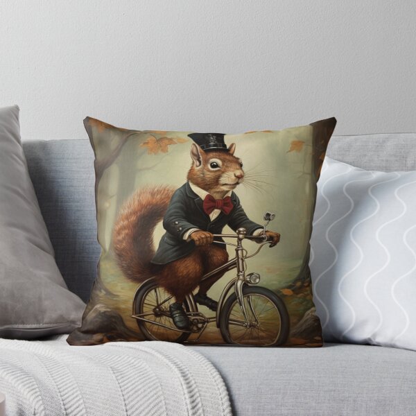Item preview, Whimsical Victorian Dapper Monocle-Wearing Squirrel Riding A Bike Victorian Inspired Art designed and sold by CDC40.