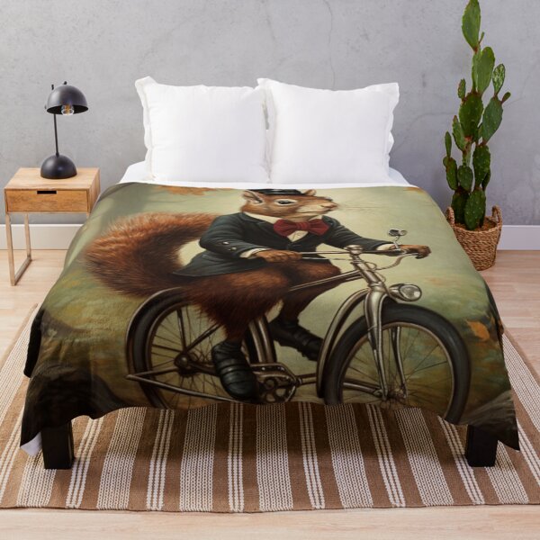 Item preview, Whimsical Victorian Dapper Monocle-Wearing Squirrel Riding A Bike Victorian Inspired Art  designed and sold by CDC40.