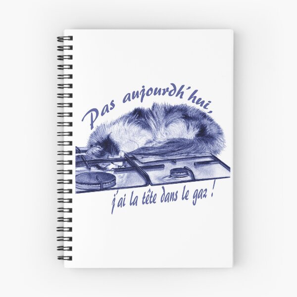Item preview, Tricolor cat, head in the gas - blue colorized version, text in French designed and sold by SylvieG18.