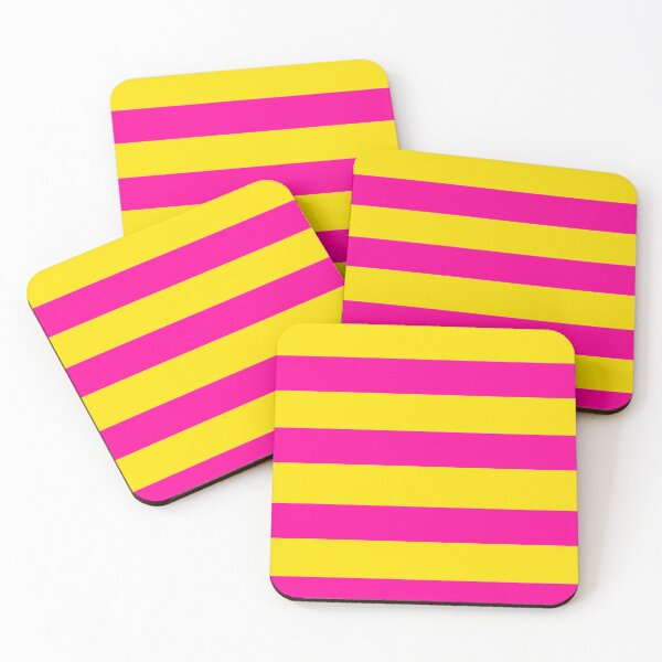 Item preview, Bold Vivid Stripes in Yellow and Neon Pink designed and sold by Deutschic.