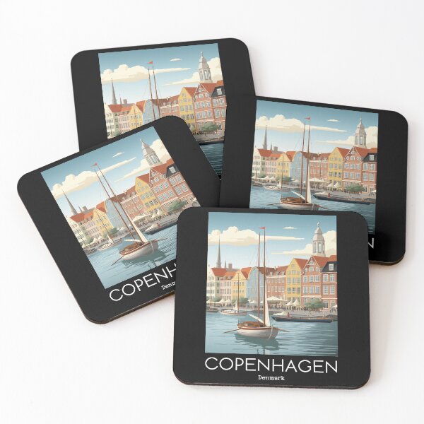 Aperçu de l'œuvre Une illustration de voyage vintage de Copenhague - Danemark créée et vendue par GoodOldVintage.