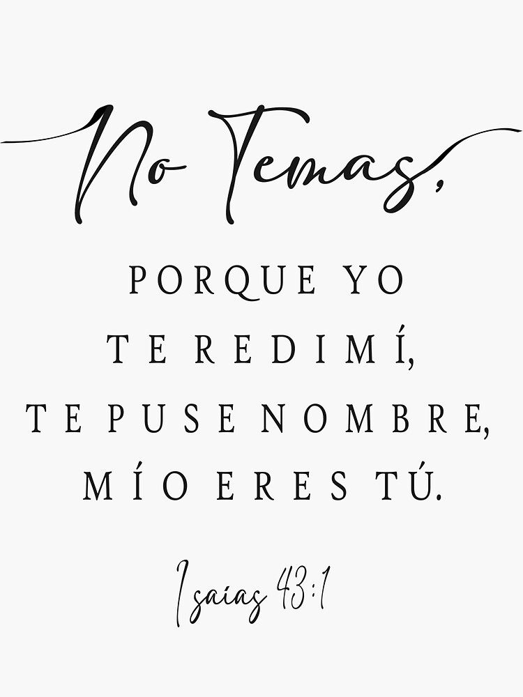 Salmo 23, Spanish Bible Verse Sticker for Sale by Aryam Quotes