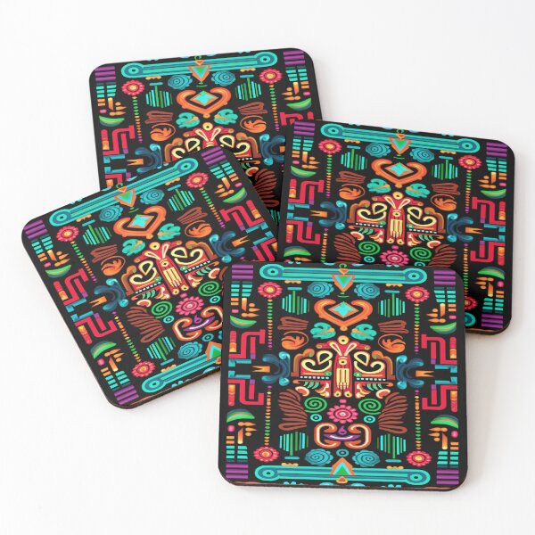 Item preview, Fluorescent mexican onix in the dark huichol art designed and sold by Atelier-Arcano.