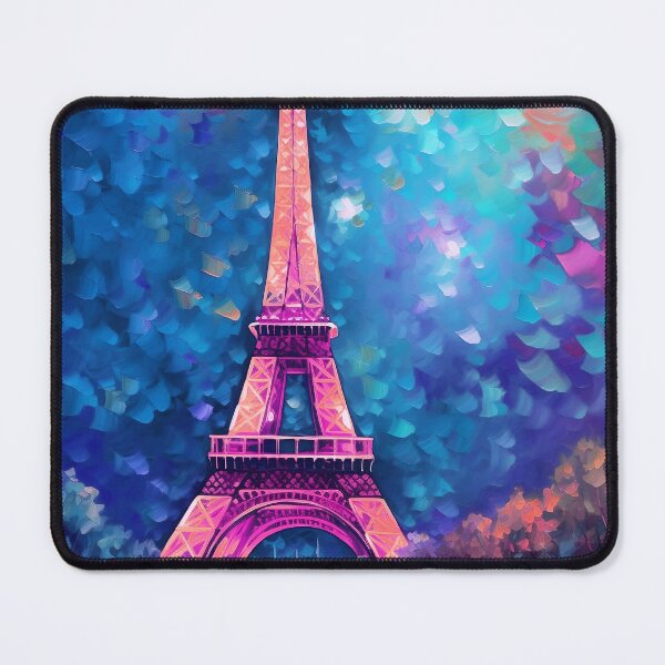 Item preview, The Eiffel Tower, Paris, Pinky-blue, AI Generated Art - France's Structural Masterpiece Known as 'The Symbol of Love' designed and sold by studioSharonKay.