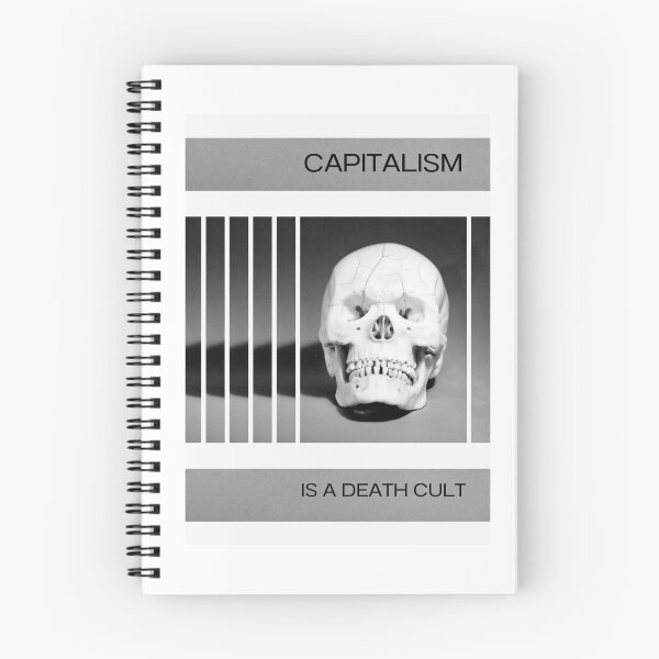 Item preview, Capitalism Is A Death Cult - Skull in Greyscale designed and sold by AnimaliaStar.
