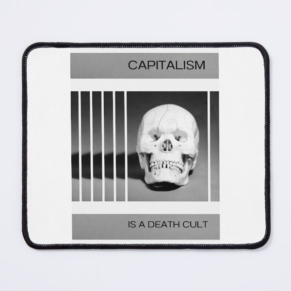 Item preview, Capitalism Is A Death Cult - Skull in Greyscale designed and sold by AnimaliaStar.
