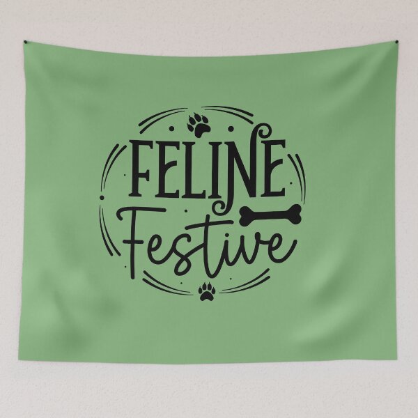 Item preview, Feline Festive Christmas Cat Lovers Holiday Design designed and sold by ArtMeetsPizza.