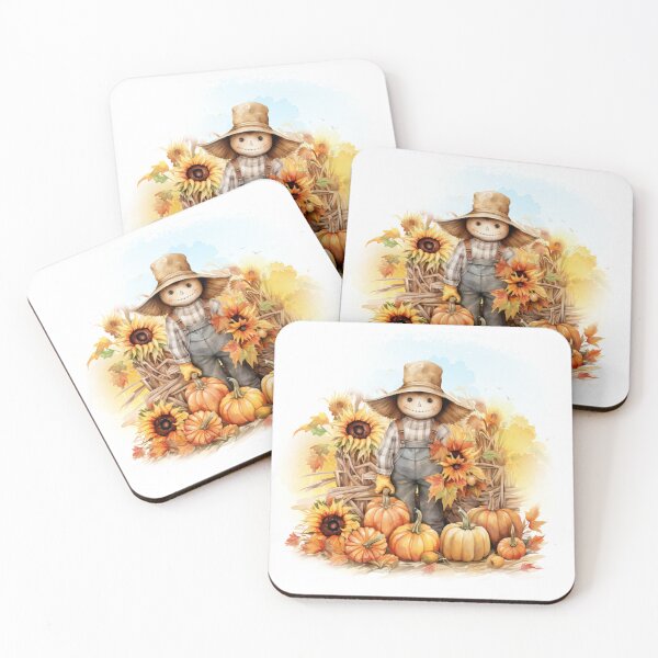 Item preview, Watercolor Scarecrow and Pumpkin designed and sold by zebra design.