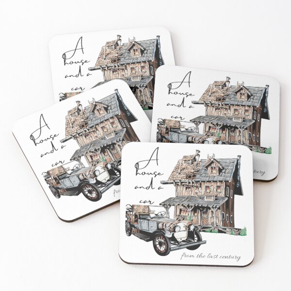 Item preview, ahouse and a car from the last century designed and sold by jonmobo.