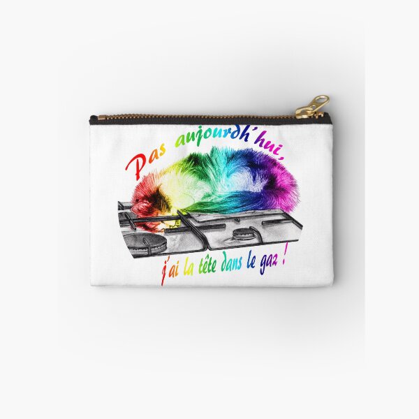 Item preview, Tricolor cat, head in the gas - graphite and rainbow colorized version 1, text in French designed and sold by SylvieG18.