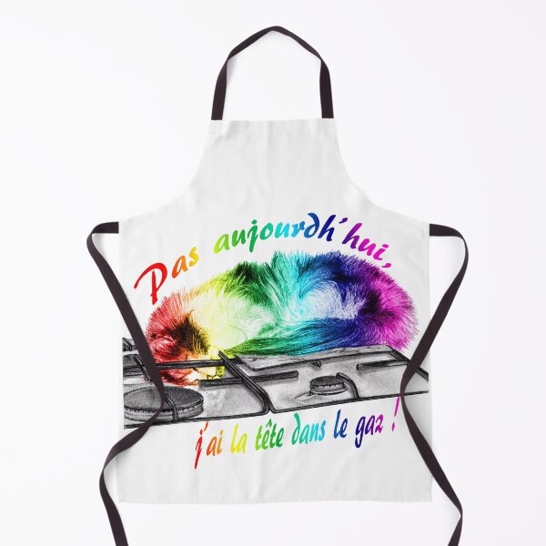 Item preview, Tricolor cat, head in the gas - graphite and rainbow colorized version 1, text in French designed and sold by SylvieG18.
