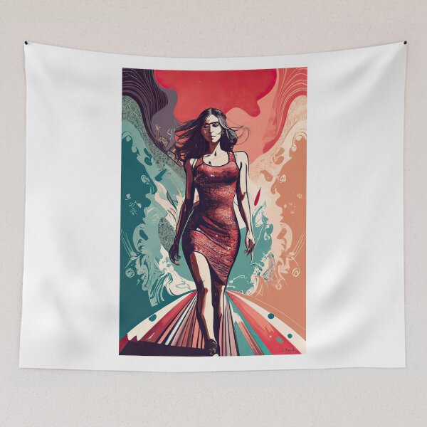 Item preview, woman in red designed and sold by GFORCE_SHOP.
