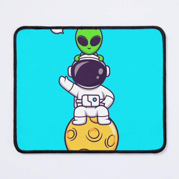 Item preview, Cosmic Companionship: Cute Astronaut and Alien on the Moon designed and sold by hjian8219.