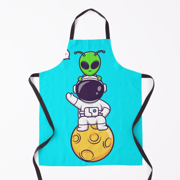 Item preview, Cosmic Companionship: Cute Astronaut and Alien on the Moon designed and sold by hjian8219.