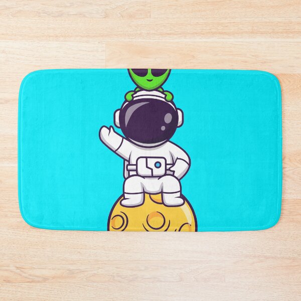 Item preview, Cosmic Companionship: Cute Astronaut and Alien on the Moon designed and sold by hjian8219.