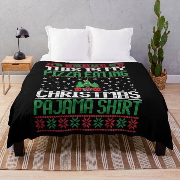 Item preview, Pizza Eating Pajama Shirt Ugly Sweater Christmas Holiday Design designed and sold by ArtMeetsPizza.