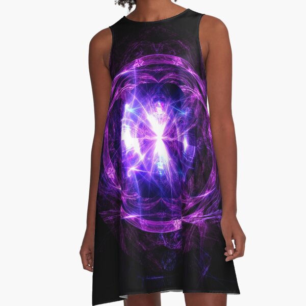 Eye of the Crown Chakra | Fractal Art by Douglas James A-Line Dress