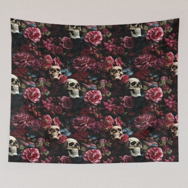 Item preview, Skulls and Roses designed and sold by PatternCabinet-.