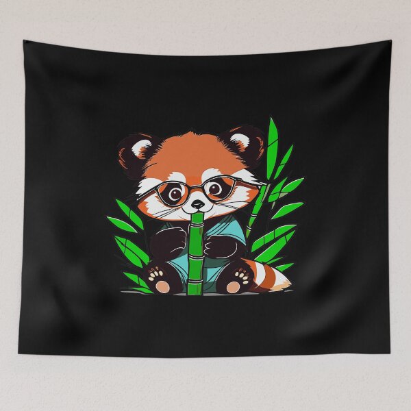 Item preview, Red Panda Cub Eating Bamboo designed and sold by HoruXtore.