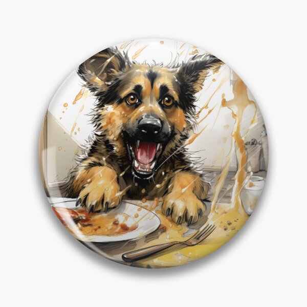 Item preview, German Shepherd Messy Dinner designed and sold by ARTficiallyAnon.