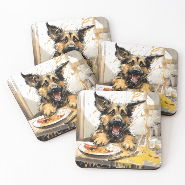 Item preview, German Shepherd Messy Dinner designed and sold by ARTficiallyAnon.