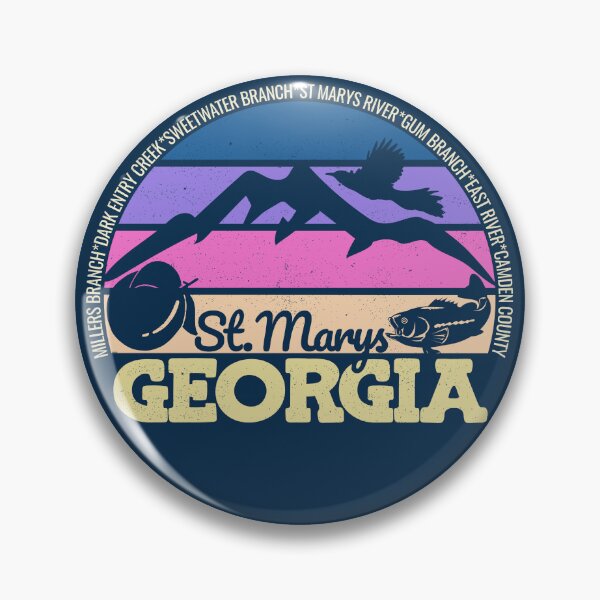 Item preview, St. Mary's Georgia Sunset Retro Vintage Local Pride Logo designed and sold by CRHPOD20.