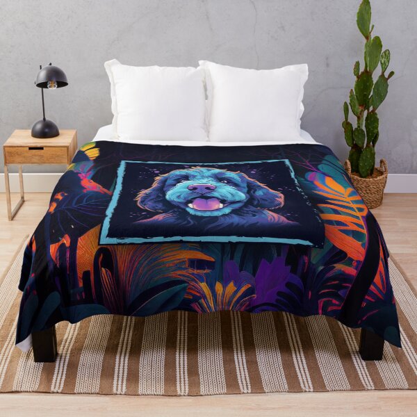 Item preview, Bernedoodle Dog Neon | blue tone | CUSTOM products | Neon Dog designed and sold by MemeorableMerch.