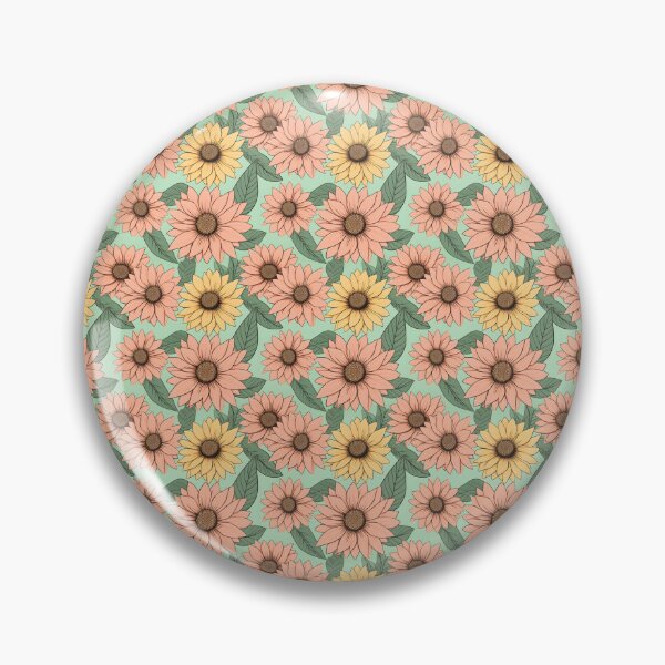 Item preview, Pastel Pink & Green Sunflower Pattern #3 designed and sold by ARTficiallyAnon.