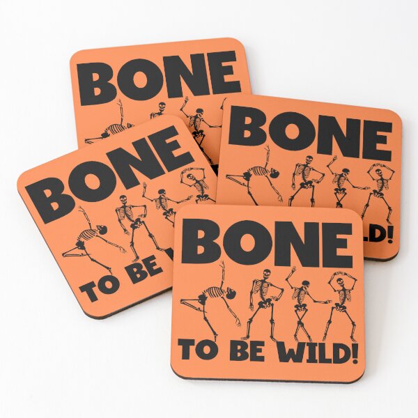 Item preview, Bone to be wild - silly Halloween dancing skeletons designed and sold by EvergreenWhimsy.