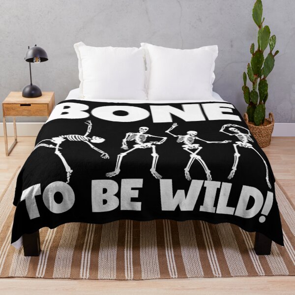 Item preview, Bone to be wild - silly Halloween dancing skeletons designed and sold by EvergreenWhimsy.