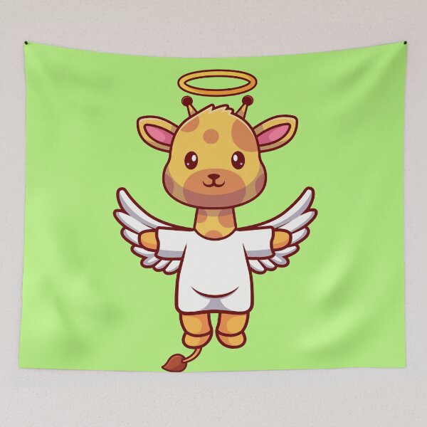 Item preview, Heavenly Heights: Cute Giraffe Angel Takes Flight designed and sold by hjian8219.