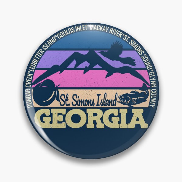 Item preview, St. Simons Island Georgia Sunset Retro Vintage Local Pride Logo designed and sold by CRHPOD20.
