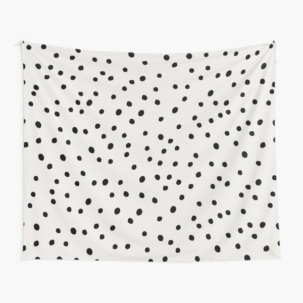 Preppy Spots, Black and White, Minimal, Polka Dot Print Tapestry