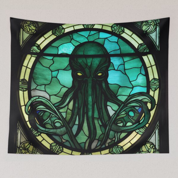Item preview, HALLOWEEN  Cthulhu in Stained Glass designed and sold by RedHandedOD.