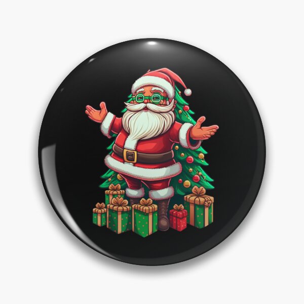 Item preview, Caricature style of a Santa standing in front of a Christmas tree designed and sold by TempusVT.