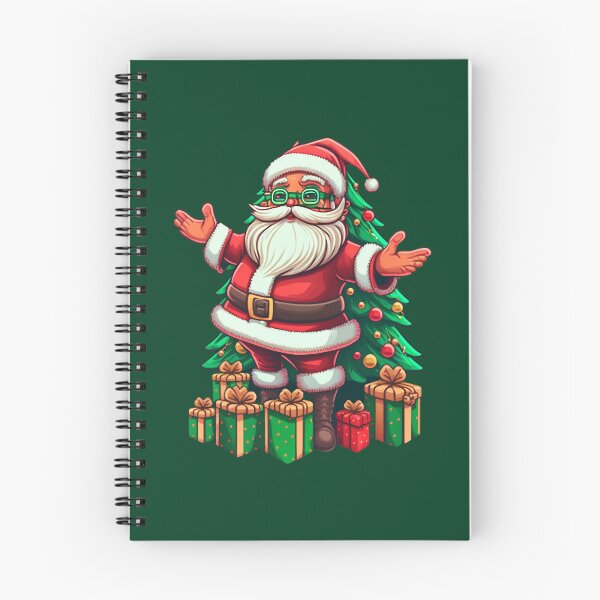 Item preview, Caricature style of a Santa standing in front of a Christmas tree designed and sold by TempusVT.