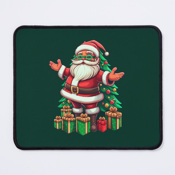 Item preview, Caricature style of a Santa standing in front of a Christmas tree designed and sold by TempusVT.