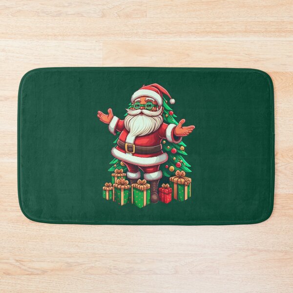 Item preview, Caricature style of a Santa standing in front of a Christmas tree designed and sold by TempusVT.