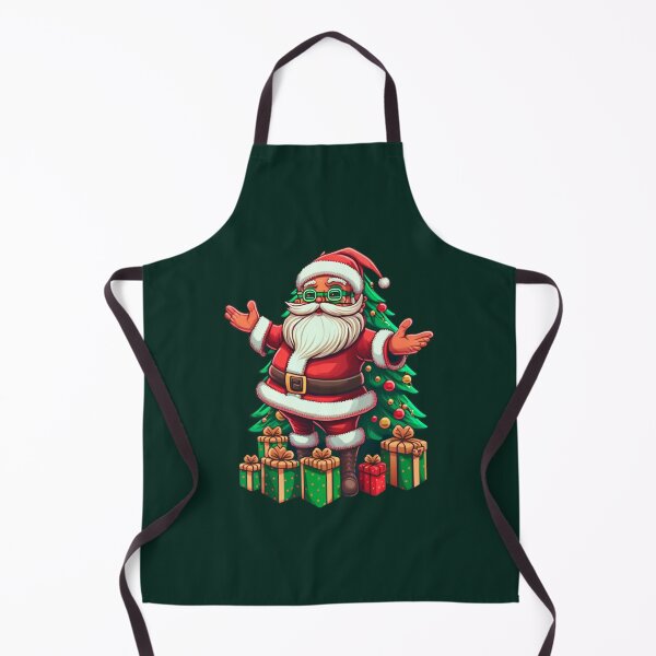 Item preview, Caricature style of a Santa standing in front of a Christmas tree designed and sold by TempusVT.