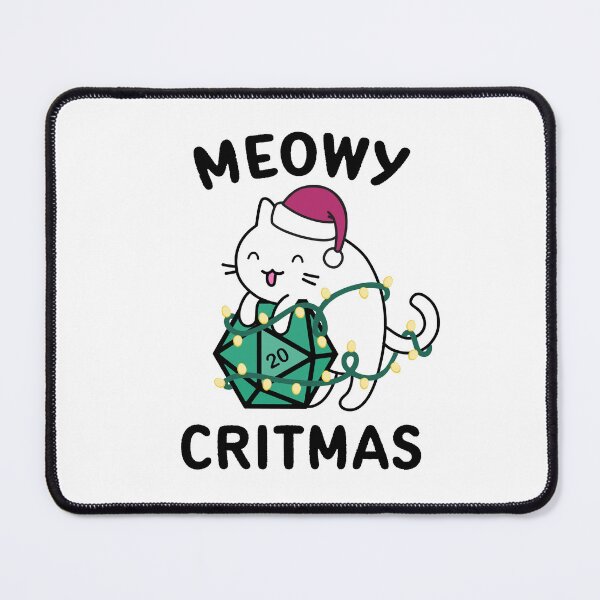 Item preview, Meowy Critmas DnD Christmas Cat designed and sold by Cute N' Nerdy Shop.
