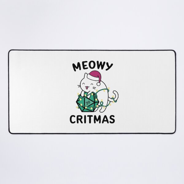 Item preview, Meowy Critmas DnD Christmas Cat designed and sold by Cute N' Nerdy Shop.