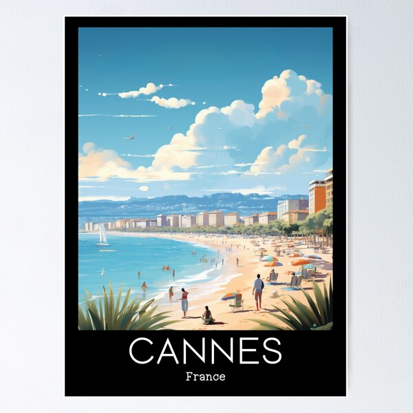 Item preview, A Vintage Travel Illustration of Cannes - France designed and sold by GoodOldVintage.