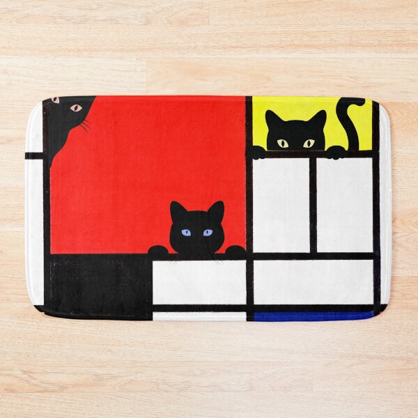 Item preview, Cute Mondrian Cats Composition with Red, Yellow, Blue, and Black designed and sold by Brasilia.