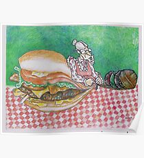Grandma's Knit Burger Poster