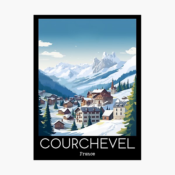Item preview, A Vintage Travel Illustration of Courchevel - France designed and sold by GoodOldVintage.