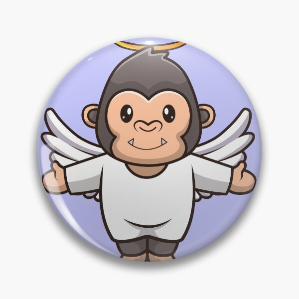 Item preview, Ape in the Sky: Cute Gorilla Angel Takes Flight designed and sold by hjian8219.