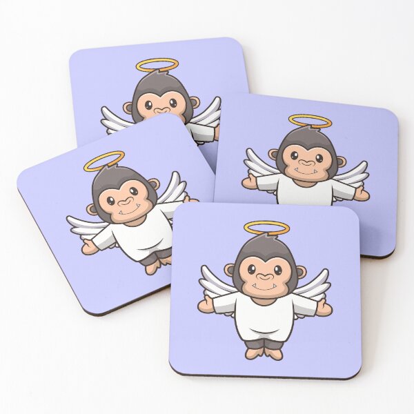 Item preview, Ape in the Sky: Cute Gorilla Angel Takes Flight designed and sold by hjian8219.