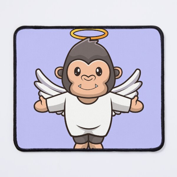 Item preview, Ape in the Sky: Cute Gorilla Angel Takes Flight designed and sold by hjian8219.