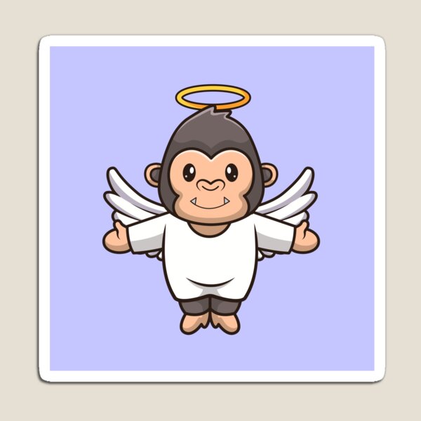 Item preview, Ape in the Sky: Cute Gorilla Angel Takes Flight designed and sold by hjian8219.